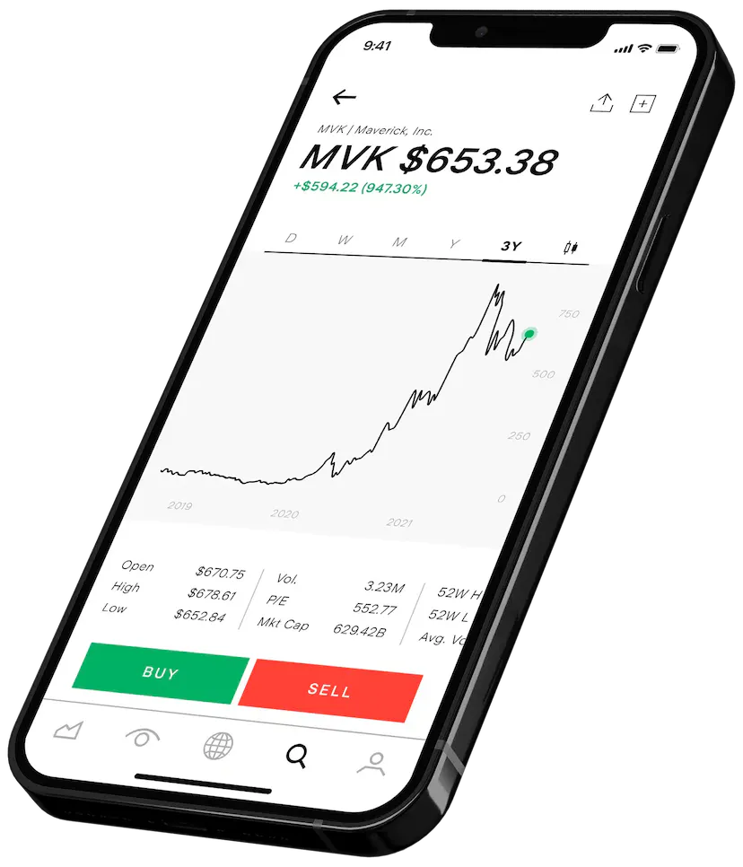 Financial app on smartphone